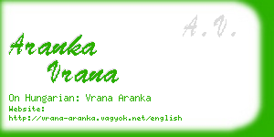 aranka vrana business card